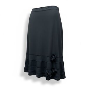 Betsey‎ Johnson New York Vintage Skirt Black Rosette Sz P Gothic Vamp USA